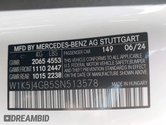 2025 Mercedes-Benz CLA 250 z VIN W1K5J4GB5SN513578, wystawiony jako IAAI lot #42120213 z przebiegiem 18 216 mil mil oraz . Historia ofert i sprzedaży dostępna na DreamBid. Obrazek 9.