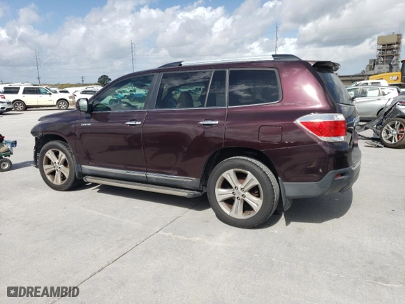 2012 Toyota Highlander Limited with VIN 5TDYK3EH6CS089670, listed as a Copart auction lot 49281035 with 158,068 mi miles and Salvage Title. Bid and sale history available at carsss.com. Image 2.