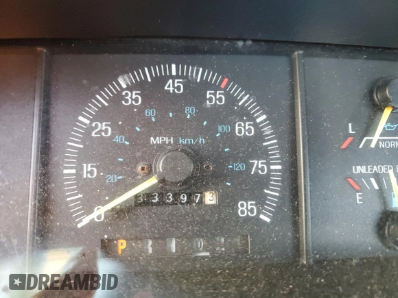 1990 Ford F-150 "S" with VIN 1FTDF15YXLNB40987, listed as a Copart auction lot 43691595 with 33,397 mi miles and Salvage Title. Bid and sale history available at carsss.com. Image 9.