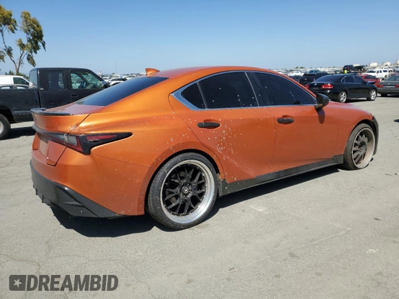 2021 Lexus IS 350 F Sport with VIN JTHGZ1B22M5048535, listed as a Copart auction lot 53753575 with 40,715 mi miles and Salvage title. Bid and sale history available at DreamBid. Image 3.