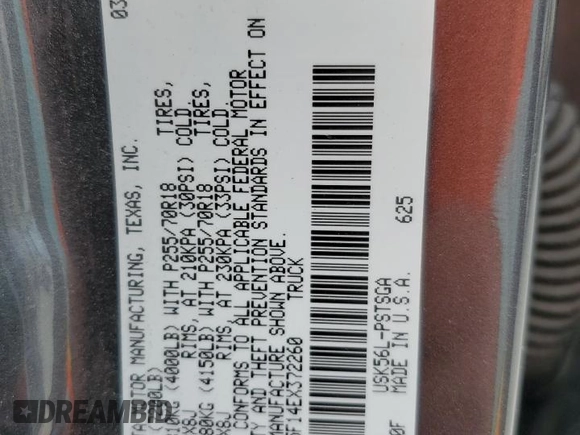 2014 Toyota Tundra 4WD Truck SR5 with VIN 5TFDW5F14EX372260, listed as a Copart auction lot 70322274 with 193,551 mi miles and Salvage Title. Bid and sale history available at carsss.com. Image 13.