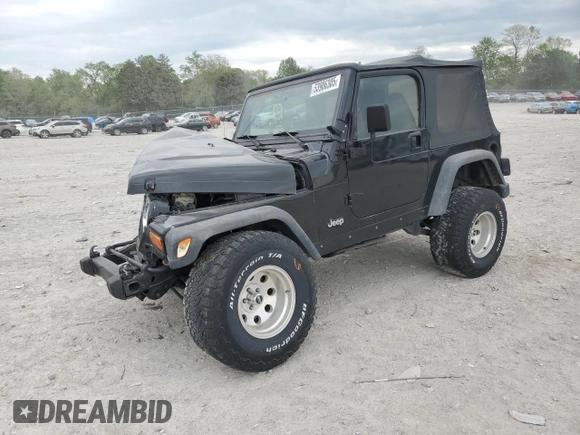 2000 Jeep Wrangler Sport with VIN 1J4FA49S9YP743515, listed as a Copart auction lot 53906305 with 247,349 mi miles and Salvage title. Bid and sale history available at DreamBid. Image 1.