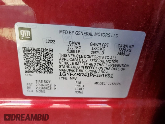 2023 Cadillac XT4 AWD Luxury with VIN 1GYFZBR41PF151691, listed as a Copart auction lot 66423224 with 17,360 mi miles and Clean Title. Bid and sale history available at carsss.com. Image 15.