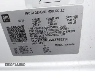 2024 Cadillac XT6 AWD Premium Luxury with VIN 1GYKPDRS5RZ755230, listed as a IAAI auction lot 41219059 with Not Provided miles. Bid and sale history available at carsss.com. Image 9.