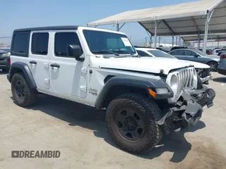 2018 Jeep Wrangler Unlimited Sport S with VIN 1C4HJXDN7JW232530, listed as a IAAI auction lot 42362544 with 89,972 mi miles and . Bid and sale history available at DreamBid. Image 1.