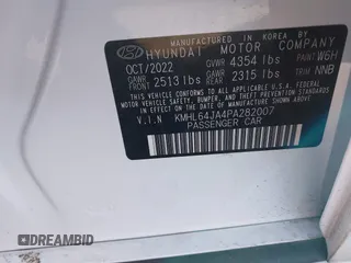 2023 Hyundai Sonata SEL z VIN KMHL64JA4PA282007, wystawiony jako IAAI lot #41585410 z przebiegiem 19 587 mil mil oraz . Historia ofert i sprzedaży dostępna na DreamBid. Obrazek 9.