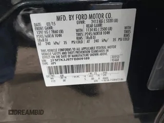 2015 Ford Edge SEL with VIN 2FMTK3J97FBB09189, listed as a IAAI auction lot 41627158 with 154,848 mi miles. Bid and sale history available at carsss.com. Image 9.
