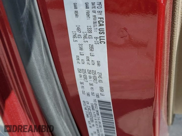 2015 Chrysler Town & Country Touring with VIN 2C4RC1BG3FR752854, listed as a Copart auction lot 50711315 with 156,156 mi miles and Salvage Title. Bid and sale history available at carsss.com. Image 14.