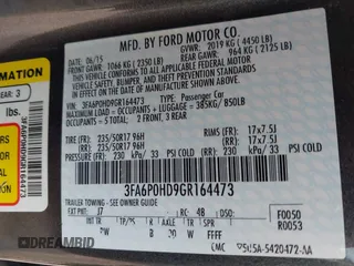 2016 Ford Fusion SE z VIN 3FA6P0HD9GR164473, wystawiony jako IAAI lot #42321315 z przebiegiem 120 005 mil mil oraz . Historia ofert i sprzedaży dostępna na DreamBid. Obrazek 8.