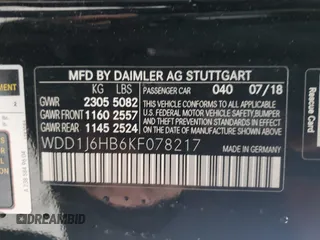 2019 Mercedes-Benz E-Class E 450 with VIN WDD1J6HB6KF078217, listed as a Copart auction lot 84006804 with 50,872 mi miles and Salvage Title. Bid and sale history available at carsss.com. Image 12.