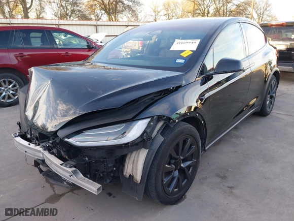 2023 Tesla Model X with VIN 7SAXCDE55PF387015, listed as a IAAI auction lot 41669549 with 1 mi miles. Bid and sale history available at carsss.com. Image 21.