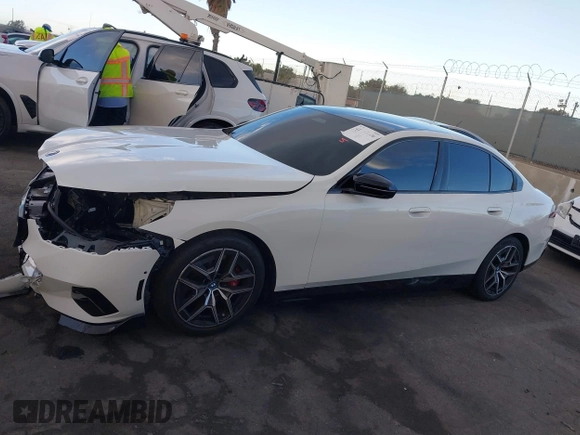 2024 BMW i5 M60 with VIN WBY43FK05RCR89416, listed as a IAAI auction lot 41263506 with 5,062 mi miles and . Bid and sale history available at DreamBid. Image 14.