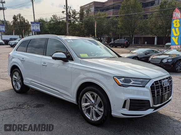 2021 Audi Q7 Premium Plus with VIN WA1LJAF7XMD041149, listed as a Copart auction lot 44650505 with 35,226 mi miles and Clean title. Bid and sale history available at DreamBid. Image 1.