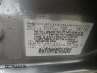2024 Nissan Versa S с VIN 3N1CN8DV7RL920178, выставлен на аукционе Copart как лот 59383465 с пробегом 39 814 миль миль и Чистый • Clean title. История ставок и продаж доступна на DreamBid. Изображение 12.