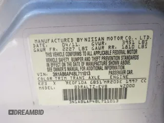 2011 Nissan Sentra SR with VIN 3N1AB6AP4BL711013, listed as a IAAI auction lot 42055534 with 161,966 mi miles and . Bid and sale history available at DreamBid. Image 9.