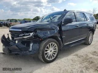 2021 Cadillac Escalade Premium Luxury with VIN 1GYS4BKL1MR375018, listed as a Copart auction lot 70282674 with 47,082 mi miles and Salvage Title. Bid and sale history available at carsss.com. Image 1.