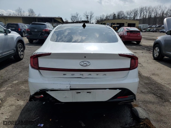 2021 Hyundai Sonata SEL with VIN 5NPEF4JA5MH083663, listed as a Copart auction lot 49771485 with 63,499 mi miles and Salvage Title. Bid and sale history available at carsss.com. Image 6.