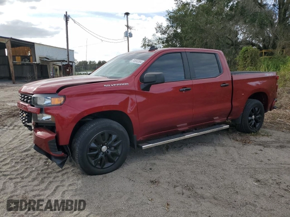 2021 Chevrolet Silverado 1500 Custom with VIN 3GCPYBEHXMG161443, listed as a Copart auction lot 74693364 with 52,969 mi miles and Salvage Title. Bid and sale history available at DreamBid. Image 1.