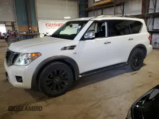 2017 Nissan Armada Platinum with VIN JN8AY2NE8H9707226, listed as a Copart auction lot 64148444 with 83,899 mi miles and Salvage Title. Bid and sale history available at carsss.com. Image 1.