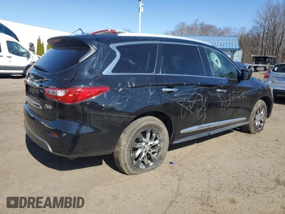 2013 Infiniti JX35 with VIN 5N1AL0MM5DC313344, listed as a Copart auction lot 53133625 with 193,936 mi miles and Salvage Title. Bid and sale history available at carsss.com. Image 3.