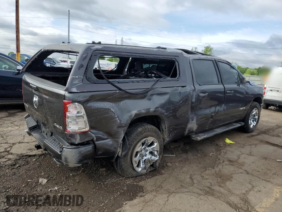 2022 Ram 1500 Big Horn with VIN 1C6SRFMT7NN155488, listed as a Copart auction lot 57314905 with 57,444 mi miles and Non repairable. Bid and sale history available at DreamBid. Image 3.