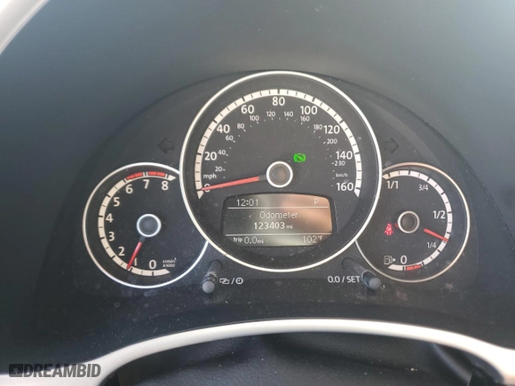 2013 Volkswagen Beetle Convertible 2.5L with VIN 3VW5X7AT1DM815682, listed as a Copart auction lot 71645144 with 123,403 mi miles and Salvage Title. Bid and sale history available at carsss.com. Image 9.