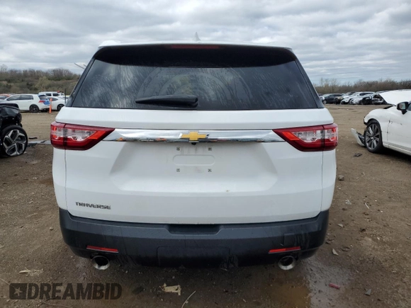 2018 Chevrolet Traverse LS with VIN 1GNERFKW9JJ147873, listed as a Copart auction lot 53361215 with 117,033 mi miles and Salvage title. Bid and sale history available at DreamBid. Image 6.