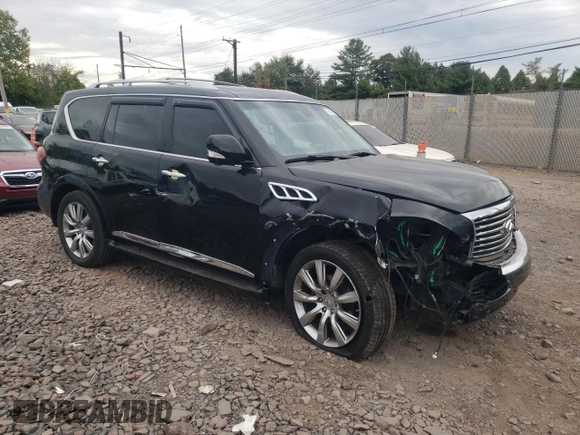 2012 Infiniti QX56 8-passenger with VIN JN8AZ2NC1C9315502, listed as a Copart auction lot 71638734 with 146,518 mi miles and Salvage Title. Bid and sale history available at carsss.com. Image 4.