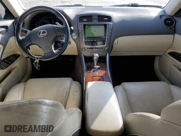 2010 Lexus IS 250 with VIN JTHCF5C29A5042532, listed as a Copart auction lot 62377585 with 204,755 mi miles and Salvage title. Bid and sale history available at DreamBid. Image 8.