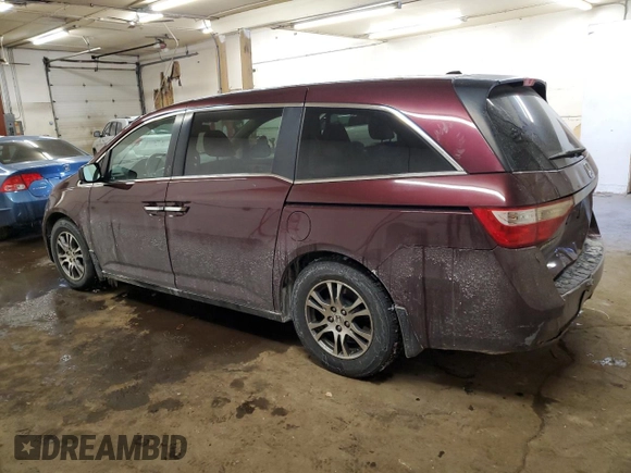 2013 Honda Odyssey EX-L with VIN 5FNRL5H60DB047072, listed as a Copart auction lot 45495415 with 161,028 mi miles and Salvage Title. Bid and sale history available at DreamBid. Image 2.