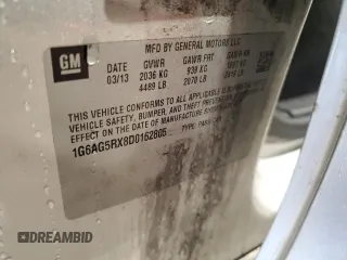 2013 Cadillac ATS with VIN 1G6AG5RX8D0162805, listed as a Copart auction lot 59568505 with 98,713 mi miles and Salvage title. Bid and sale history available at DreamBid. Image 12.