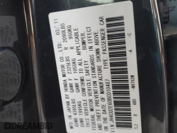 2011 Acura TSX z VIN JH4CU2E60BC010487, wystawiony jako Copart lot #77331364 z przebiegiem 150 414 mil mil oraz Szkoda całkowita • Salvage title. Historia ofert i sprzedaży dostępna na DreamBid. Obrazek 14.