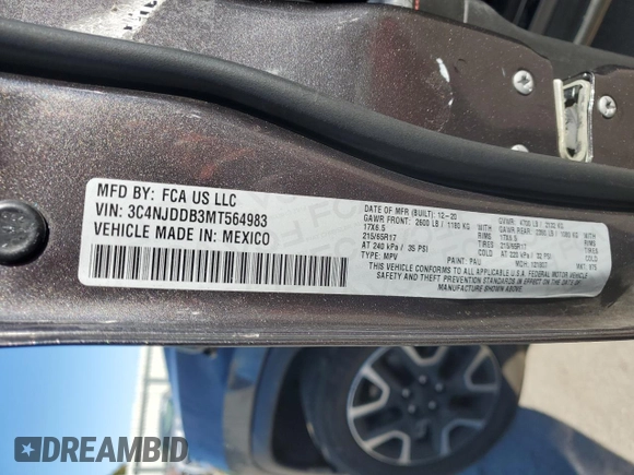 2021 Jeep Compass Trailhawk with VIN 3C4NJDDB3MT564983, listed as a Copart auction lot 76310514 with 77,585 mi miles and Non repairable. Bid and sale history available at DreamBid. Image 13.