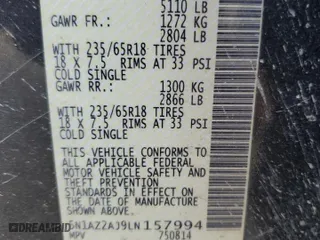 2020 Nissan Murano S with VIN 5N1AZ2AJ9LN157994, listed as a Copart auction lot 82467894 with 0 mi miles and Salvage Title. Bid and sale history available at carsss.com. Image 13.