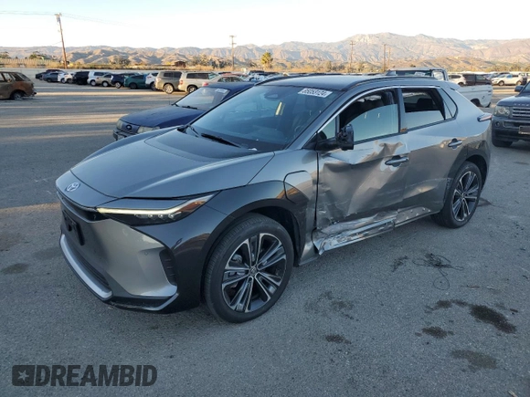 2023 Toyota bZ4X XLE with VIN JTMAAAAAXPA019772, listed as a Copart auction lot 85053124 with 9,591 mi miles and Salvage Title. Bid and sale history available at DreamBid. Image 1.
