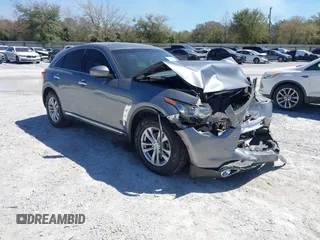 2017 Infiniti QX70 with VIN JN8CS1MWXHM411295, listed as a IAAI auction lot 41808627 with 125,333 mi miles. Bid and sale history available at carsss.com. Image 1.