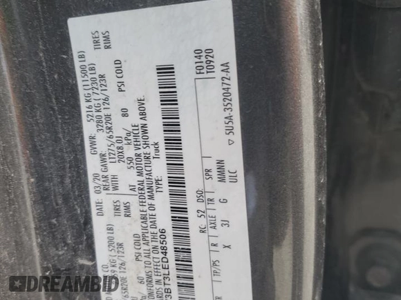 2020 Ford F-350 XL z VIN 1FT8W3BT3LED48506, wystawiony jako Copart lot #48583115 z przebiegiem 137 529 mil mil oraz Szkoda całkowita • Salvage title. Historia ofert i sprzedaży dostępna na DreamBid. Obrazek 13.