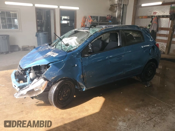 2024 Mitsubishi Mirage ES with VIN ML32AUHJXRH038010, listed as a Copart auction lot 60400125 with 5,264 mi miles and Non repairable. Bid and sale history available at DreamBid. Image 1.