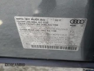 2017 Audi Q3 Premium with VIN WA1ECCFS3HR017738, listed as a Copart auction lot 48962775 with 22,551 mi miles and Salvage Title. Bid and sale history available at carsss.com. Image 14.