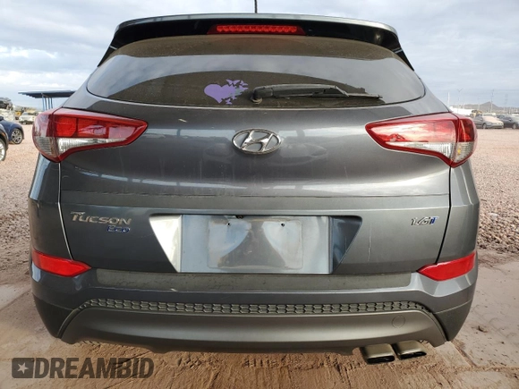 2016 Hyundai Tucson Eco with VIN KM8J33A26GU128562, listed as a Copart auction lot 80258784 with 55,929 mi miles and Salvage Title. Bid and sale history available at carsss.com. Image 6.