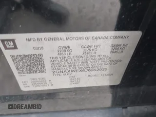 2018 Chevrolet Equinox Premier with VIN 2GNAXWEX6J6302935, listed as a IAAI auction lot 42065883 with 61,983 mi miles and . Bid and sale history available at carsss.com. Image 9.