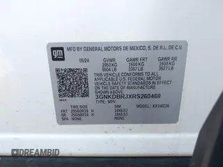 2024 Chevrolet Blazer EV eAWD LT z VIN 3GNKDBRJXRS260469, wystawiony jako IAAI lot #41810207 z przebiegiem 5356 mil mil oraz . Historia ofert i sprzedaży dostępna na DreamBid. Obrazek 9.