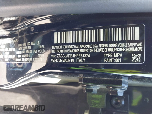 2017 Jeep Renegade Limited с VIN ZACCJADB1HPE51374, выставлен на аукционе IAAI как лот 41758004 с пробегом 134 274 миль миль и . История ставок и продаж доступна на DreamBid. Изображение 9.