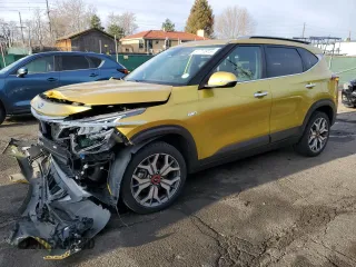 2021 Kia Seltos SX with VIN KNDETCA22M7178648, listed as a Copart auction lot 51714915 with 59,138 mi miles and Salvage Title. Bid and sale history available at carsss.com. Image 1.