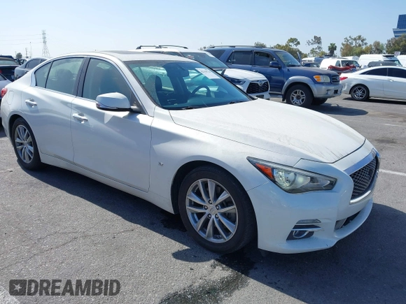 2015 Infiniti Q50 with VIN JN1BV7AP1FM333942, listed as a IAAI auction lot 42310734 with 111,592 mi miles and . Bid and sale history available at DreamBid. Image 1.