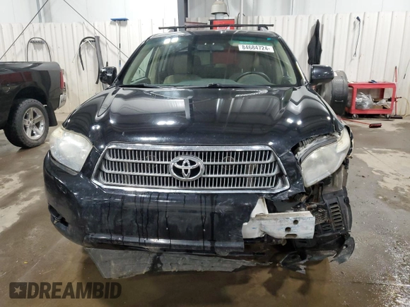 2010 Toyota Highlander Hybrid with VIN JTEBW3EH7A2041735, listed as a Copart auction lot 84684724 with 126,190 mi miles and Salvage Title. Bid and sale history available at carsss.com. Image 5.