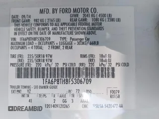 2015 Ford Mustang EcoBoost with VIN 1FA6P8TH8F5306709, listed as a IAAI auction lot 41880999 with 89,492 mi miles and . Bid and sale history available at carsss.com. Image 9.