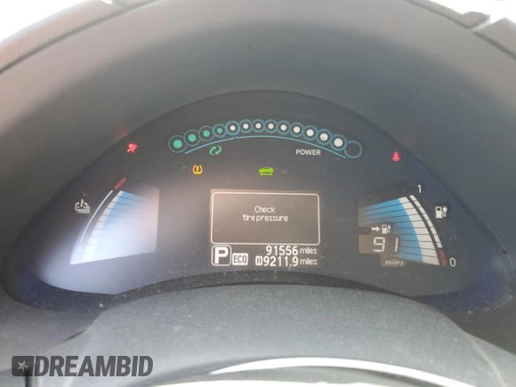 2015 Nissan LEAF SV with VIN 1N4AZ0CP3FC330859, listed as a Copart auction lot 44730433 with 91,556 mi miles. Bid and sale history available at carsss.com. Image 9.