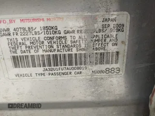 2010 Mitsubishi Lancer DE z VIN JA32U1FU7AU008019, wystawiony jako IAAI lot #42181672 z przebiegiem 227 360 mil mil oraz . Historia ofert i sprzedaży dostępna na DreamBid. Obrazek 9.