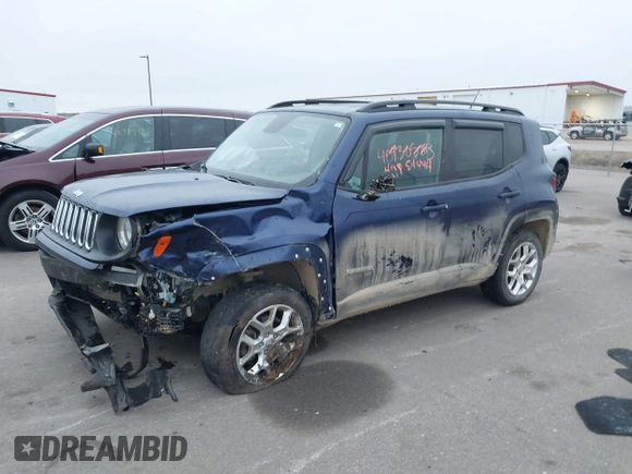 2017 Jeep Renegade Latitude with VIN ZACCJBBB5HPG53014, listed as a IAAI auction lot 40951444 with 74,456 mi miles. Bid and sale history available at carsss.com. Image 2.
